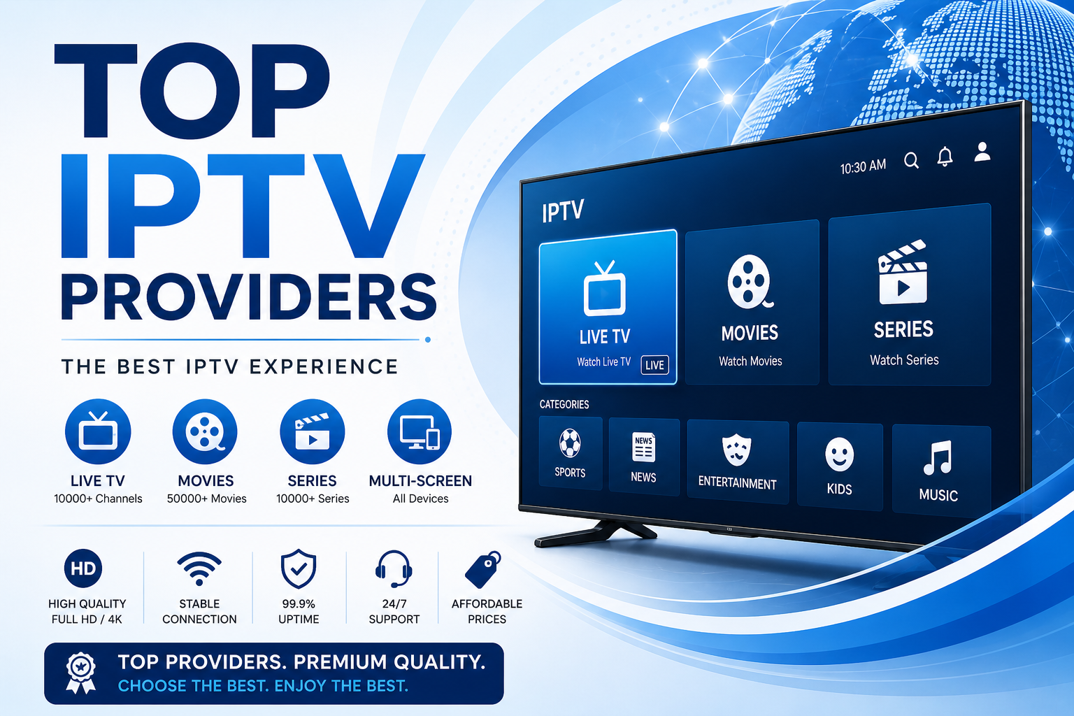 8k iptv playlist channel logos organized categories